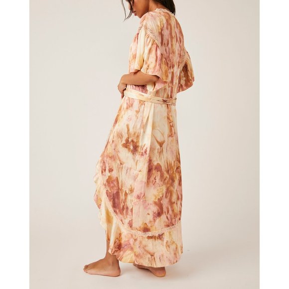 FREE PEOPLE Moonbeams Washed Robe / Sweet Combo Kimono Pajama Set size M - Picture 6 of 15